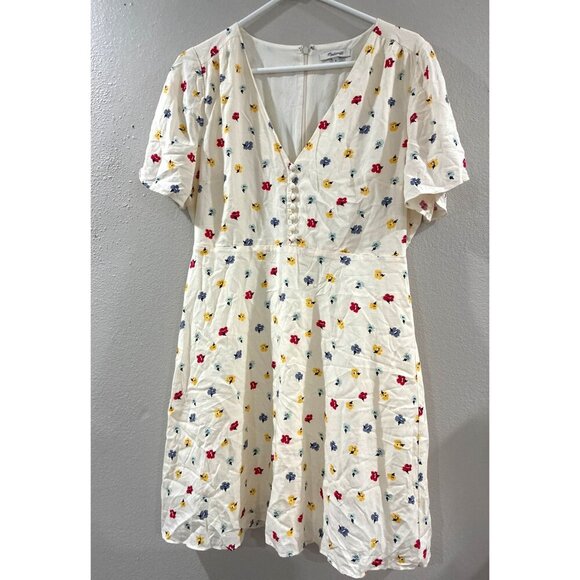 Madewell Dress Orchard Flutter Sleeve floral feminine midi dress size 8 - Picture 1 of 7
